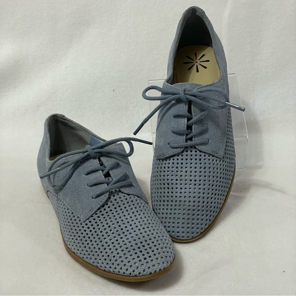 Isaac Mizrahi Live Suede Oxford Light Blue sz 6.5 Blokecore Office‎ Casual